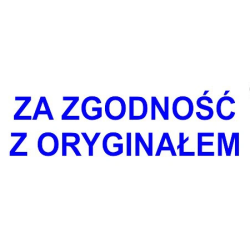 Pieczątka Za Zgodność Z Oryginałem, Tusz Niebieski, Obudowa Czarna  Z Zatyczką Automat Imprint 8911