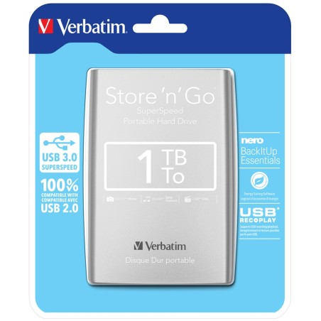 Verbatim Store 'N' Go Zewnętrzny Dysk Twarde 1000 Gb Srebrny