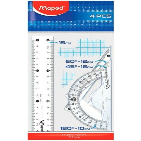Zestaw Maped Start: Linijka 15Cm 2 Ekierki Kątomierz