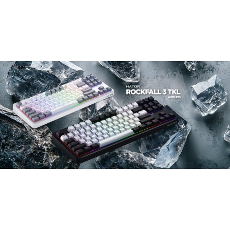 Klawiatura Dla Graczy Hator Rockfall 3 Tkl Wireless Mechaniczna Czarna (Klawisze Czarno-Białe)