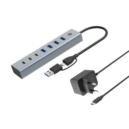 Conceptronic Hubbies20Gp Huby I Koncentratory Usb 3.2 Gen 1 (3.1 Gen 1) Type-C 5000 Mbit/S Szary
