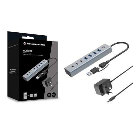 Conceptronic Hubbies20Gp Huby I Koncentratory Usb 3.2 Gen 1 (3.1 Gen 1) Type-C 5000 Mbit/S Szary
