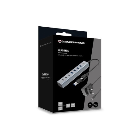 Conceptronic Hubbies20Gp Huby I Koncentratory Usb 3.2 Gen 1 (3.1 Gen 1) Type-C 5000 Mbit/S Szary