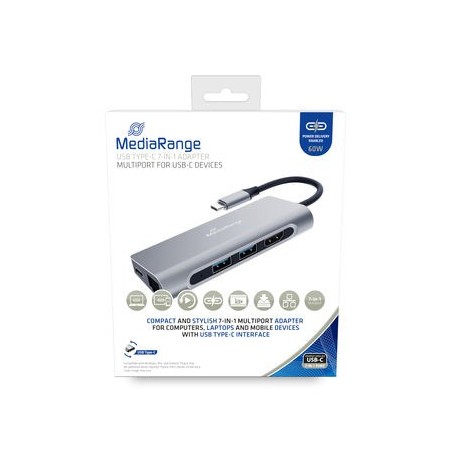 Mediarange Mrcs510 Stacja Dokująca Usb 3.2 Gen 1 (3.1 Gen 1) Type-C Srebrny