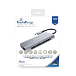 Mediarange Mrcs510 Stacja Dokująca Usb 3.2 Gen 1 (3.1 Gen 1) Type-C Srebrny