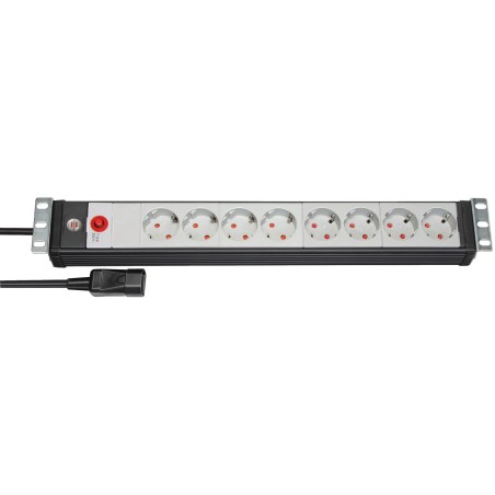 Listwa Zasilająca Brennenstuhl Premium-Line 19 Cali Steckdosenleiste 8-Fach, Juodas/Lichtgrau, 3M