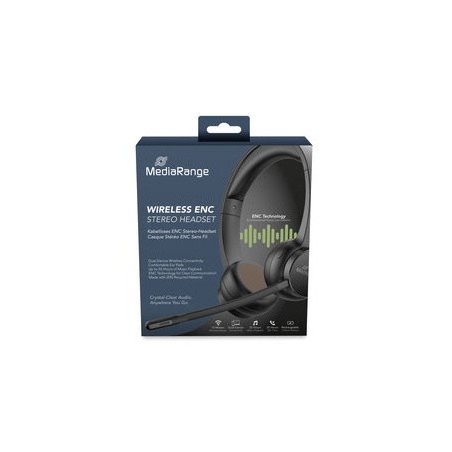 Mediarange Mros307 Słuchawki/Zestaw Słuchawkowy Bezprzewodowy Opaska Na Głowę Połączenia/Muzyka Usb Type-C Bluetooth Czarny
