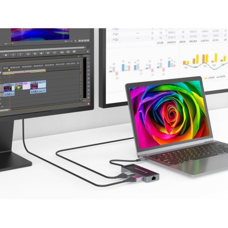 Conceptronic Donn14G Stacja Dokująca Przewodowa Usb 3.2 Gen 1 (3.1 Gen 1) Type-C Szary