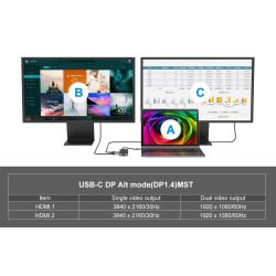 Conceptronic Donn14G Stacja Dokująca Przewodowa Usb 3.2 Gen 1 (3.1 Gen 1) Type-C Szary