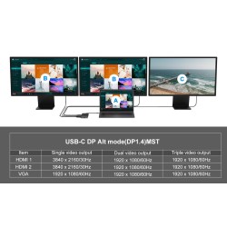 Conceptronic Donn14G Stacja Dokująca Przewodowa Usb 3.2 Gen 1 (3.1 Gen 1) Type-C Szary