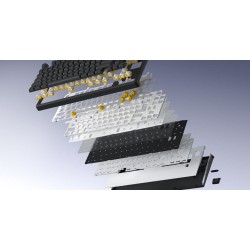 Hator Skyfall Pro Wireless 80 Klawiatura Gaming Usb + Rf Wireless + Bluetooth Qwerty Us English Czarny, Szary