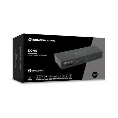 Stacja Dokująca Conceptronic 13-1 Usb-C- Hdmi/2Xusb-A/2Xusb-C/+ 96W Bk