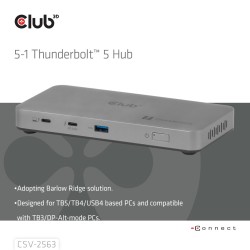 Club3D Csv-2563 Stacja Dokująca Thunderbolt 5 Srebrny