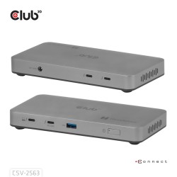 Club3D Csv-2563 Stacja Dokująca Thunderbolt 5 Srebrny