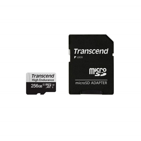 Sd Microsd Card 256Gb Transcend Sdxc Usd350V W/Adapter