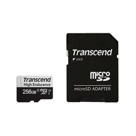 Sd Microsd Card 256Gb Transcend Sdxc Usd350V W/Adapter