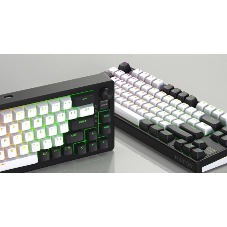 Hator Skyfall 80 Mag Ultima 8K Wireless Klawiatura Gaming Usb + Rf Wireless + Bluetooth Qwerty Us English Czarny, Biały