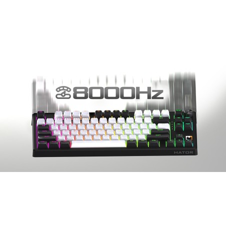 Hator Skyfall 80 Mag Ultima 8K Wireless Klawiatura Gaming Usb + Rf Wireless + Bluetooth Qwerty Us English Czarny, Biały