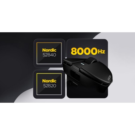 Hator Quasar 3S Ultima 8K Wireless Myszka Gaming Po Prawej Stronie Rf Wireless + Bluetooth + Usb Type-C Optyczny 30000 Dpi