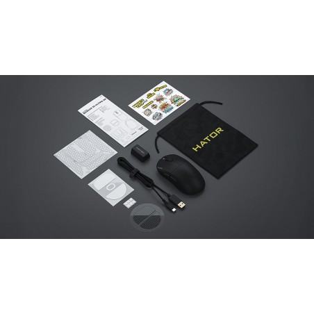 Hator Quasar 3S Ultima 8K Wireless Myszka Gaming Po Prawej Stronie Rf Wireless + Bluetooth + Usb Type-C Optyczny 30000 Dpi