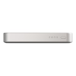 Zens Slim Qi2 Aluminium Powerbank - Magnetyczny Powerbank 10000 Mah Kompatybilny Z Magsafe I Qi2 (White)