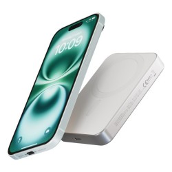 Zens Slim Qi2 Aluminium Powerbank - Magnetyczny Powerbank 10000 Mah Kompatybilny Z Magsafe I Qi2 (White)