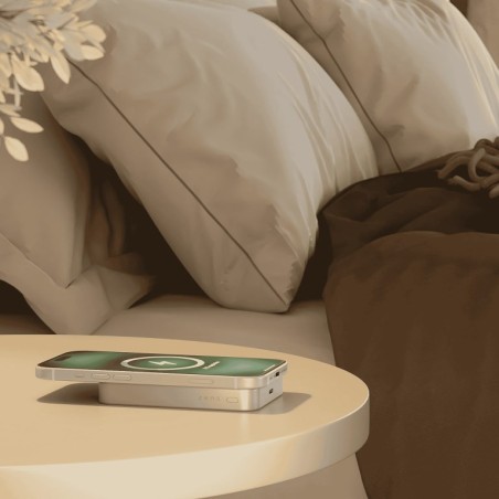 Zens Slim Qi2 Aluminium Powerbank - Magnetyczny Powerbank 10000 Mah Kompatybilny Z Magsafe I Qi2 (White)