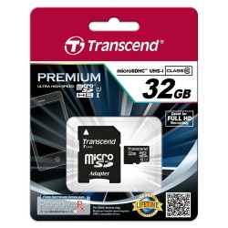 Sd Microsd Card  32Gb Transcend Sdhc Uhs1 W/Adapter