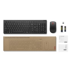 Lenovo 4X31R64457 Klawiatura Dołączona Myszka Biuro Rf Wireless Belgijski, Angielski Czarny