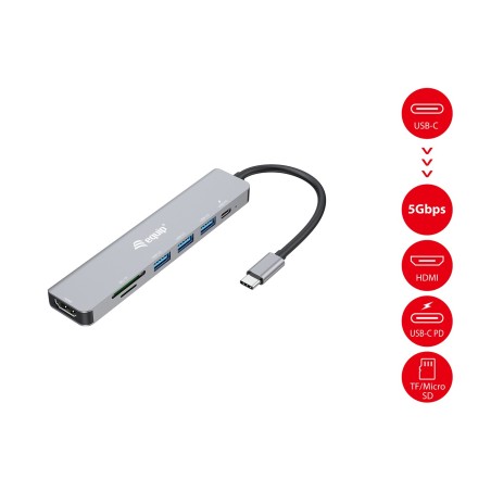 Equip 133494 Stacja Dokująca Przewodowa Usb 3.2 Gen 1 (3.1 Gen 1) Type-C Srebrny