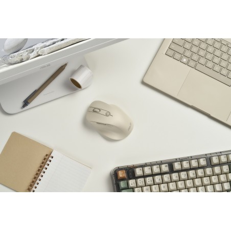 Mysz Bezprzewodowa Asus Md105 Wireless Mouse Milky White 2400Dpi Dual-Mode Wireless 2.4 Ghz And Bluetooth