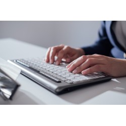Bakkerelkhuizen S-Board 840 Klawiatura Biuro Usb Qwerty British English Jasny Szary, Biały