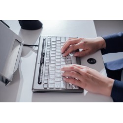 Bakkerelkhuizen S-Board 840 Klawiatura Biuro Usb Qwerty British English Jasny Szary, Biały