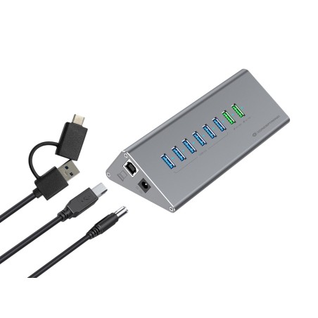 Conceptronic 10-Portowy Koncentrator Usb-A3.0/-C Adapter -  6Xa3.0+M.netz. Gr