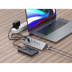 Conceptronic 10-Portowy Koncentrator Usb-A3.0/-C Adapter -  6Xa3.0+M.netz. Gr