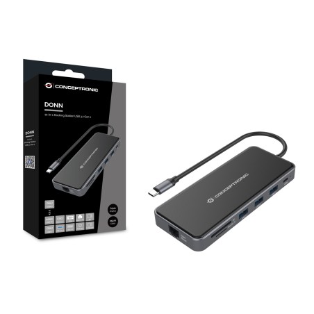 Conceptronic Donn15G - Stacja Dokująca - Usb-C 3.2 Gen 1 - Vga, 2 X Hdmi - Gige