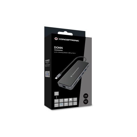 Conceptronic Donn15G - Stacja Dokująca - Usb-C 3.2 Gen 1 - Vga, 2 X Hdmi - Gige
