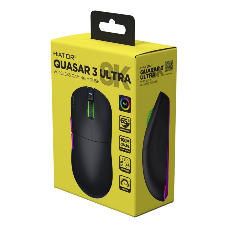 Mysz Dla Graczy Hator Quasar 3 Ultra 8K Wireless Czarna
