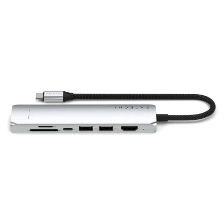 Satechi Usb-C 7-W-1 Slim Multi Port Adapter Ethernet Srebrny