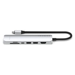 Satechi Usb-C 7-W-1 Slim Multi Port Adapter Ethernet Srebrny