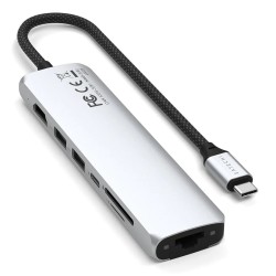 Satechi Usb-C 7-W-1 Slim Multi Port Adapter Ethernet Srebrny