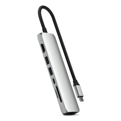 Satechi Usb-C 7-W-1 Slim Multi Port Adapter Ethernet Srebrny