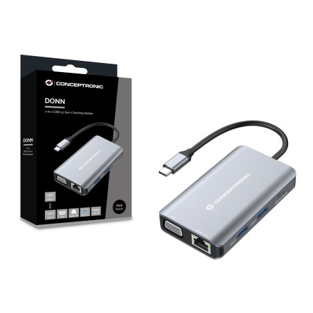 Conceptronic Donn21G Stacja Dokująca Przewodowa Usb 3.2 Gen 1 (3.1 Gen 1) Type-C Szary