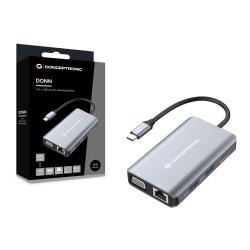 Conceptronic Donn21G Stacja Dokująca Przewodowa Usb 3.2 Gen 1 (3.1 Gen 1) Type-C Szary