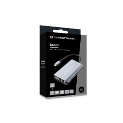 Conceptronic Donn21G Stacja Dokująca Przewodowa Usb 3.2 Gen 1 (3.1 Gen 1) Type-C Szary