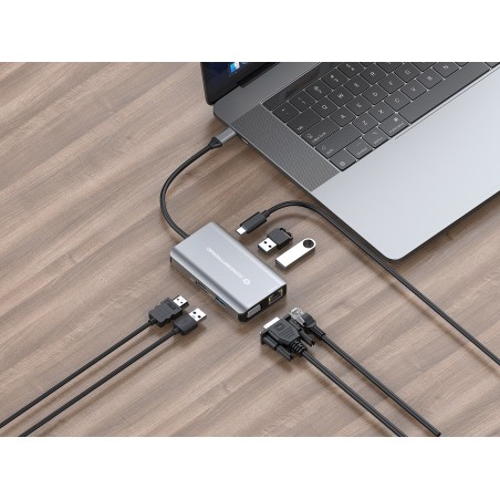 Conceptronic Donn21G Stacja Dokująca Przewodowa Usb 3.2 Gen 1 (3.1 Gen 1) Type-C Szary