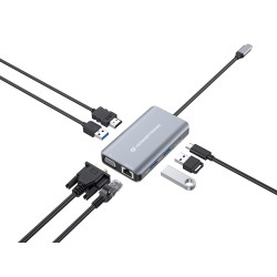 Conceptronic Donn21G Stacja Dokująca Przewodowa Usb 3.2 Gen 1 (3.1 Gen 1) Type-C Szary