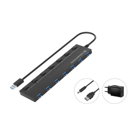 Conceptronic Hubbies19Bp Huby I Koncentratory Usb 3.2 Gen 1 (3.1 Gen 1) Type-A 5000 Mbit/S Czarny