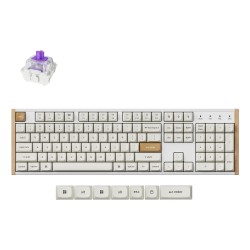 Keychron K10 He Klawiatura Gaming Usb + Rf Wireless + Bluetooth Qwerty Angielski Biały, Drewno