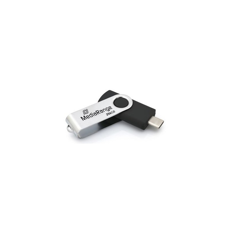Mediarange Mr1955 Pamięć Usb 256 Gb Usb Type-C 3.2 Gen 1 (3.1 Gen 1) Czarny, Srebrny